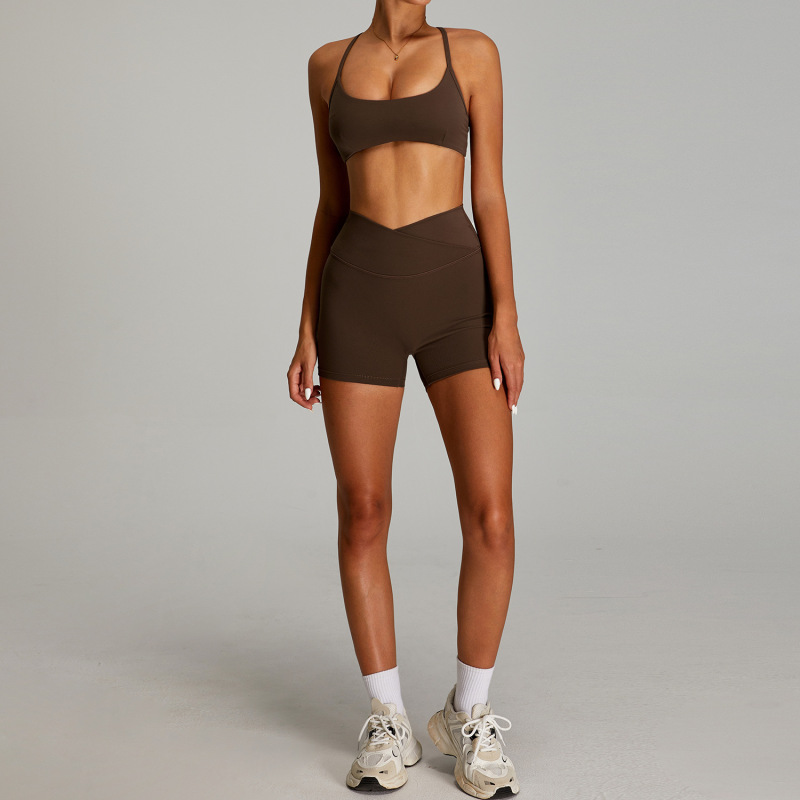 YJ-TM0254YWXDK Women's Yoga Bra Shorts Set