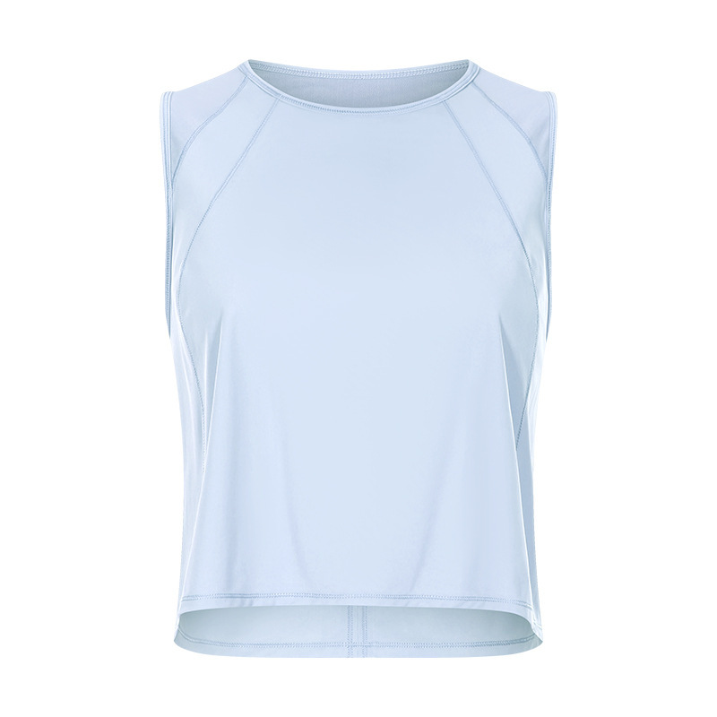 Cross-border new sleeveless vest navel-baring short sexy hollow quick-drying breathable sports leisure yoga clothes DT050