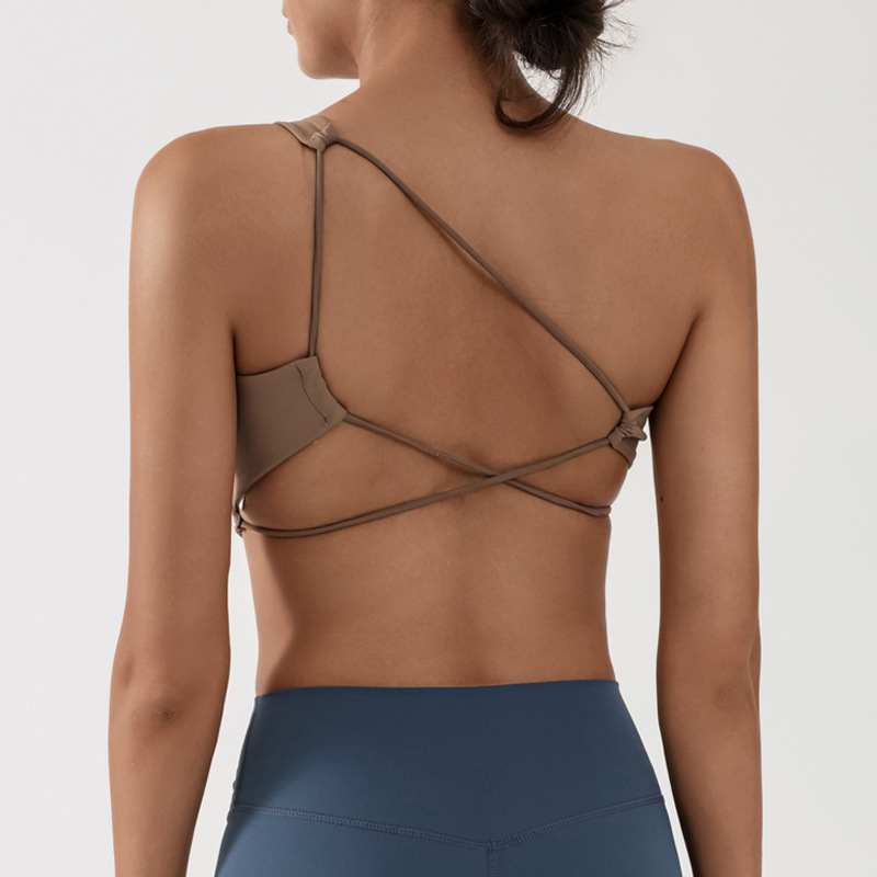 European and American cross-border sports fitness vest for women with beautiful back, seamless backless, with chest pads, quick-drying one-piece bra