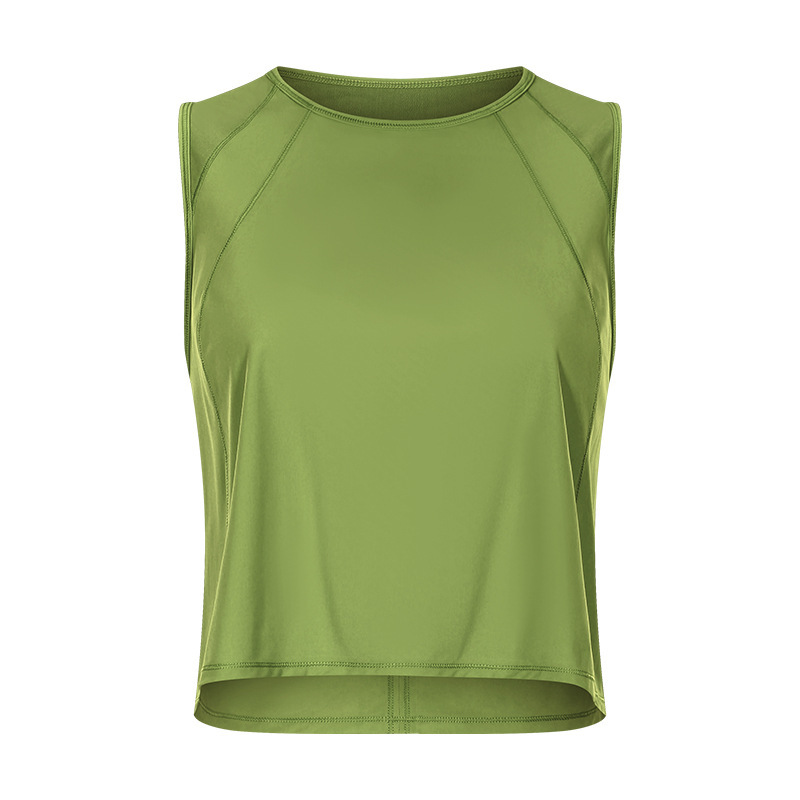 Cross-border new sleeveless vest navel-baring short sexy hollow quick-drying breathable sports leisure yoga clothes DT050