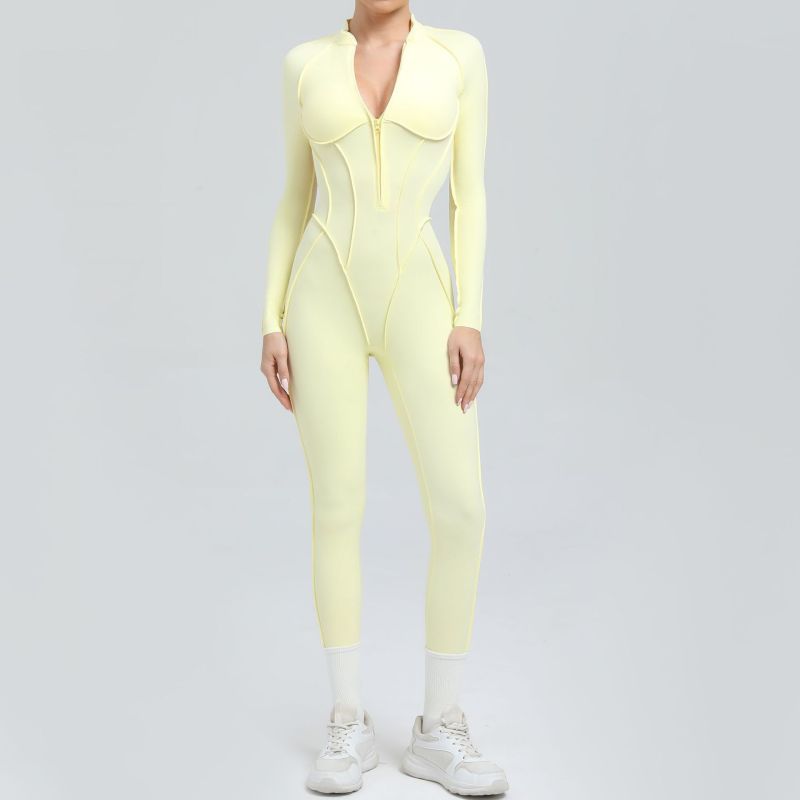 QS-25633-Woman Long-sleeved One-piece Leggings