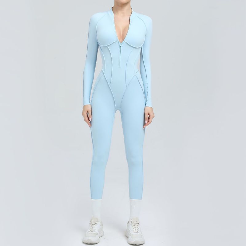 QS-25633-Woman Long-sleeved One-piece Leggings