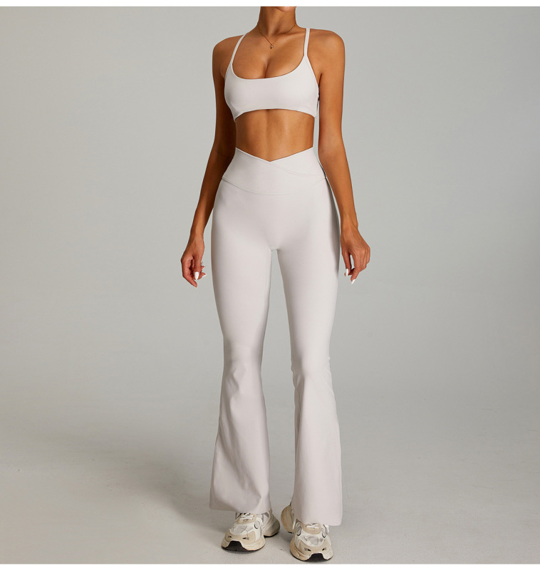YJ-TM0254yWXCK2  Women's Yoga Bra Bootcut Pants Set