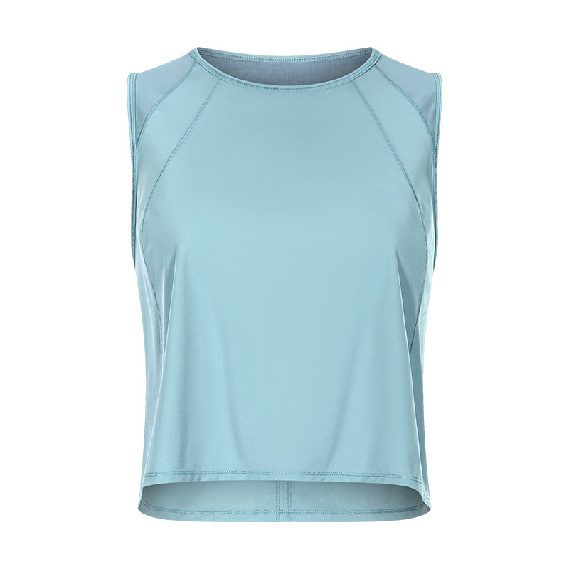 Cross-border new sleeveless vest navel-baring short sexy hollow quick-drying breathable sports leisure yoga clothes DT050