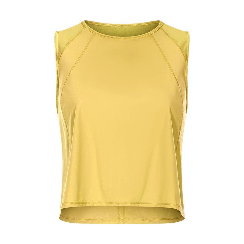 Cross-border new sleeveless vest navel-baring short sexy hollow quick-drying breathable sports leisure yoga clothes DT050