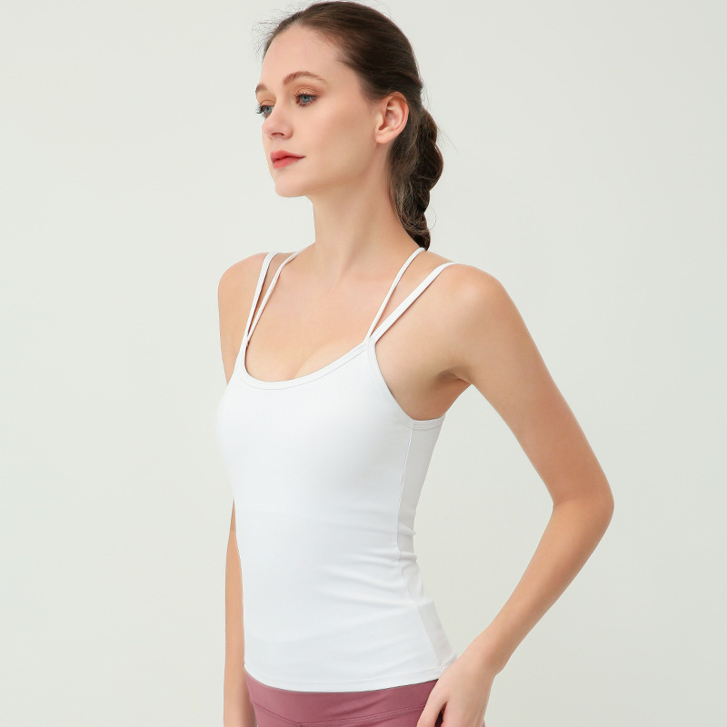 Yoga suspender top for women with beautiful back, cross, high elasticity, quick-drying, with chest pads, sports fitness, running, dance vest