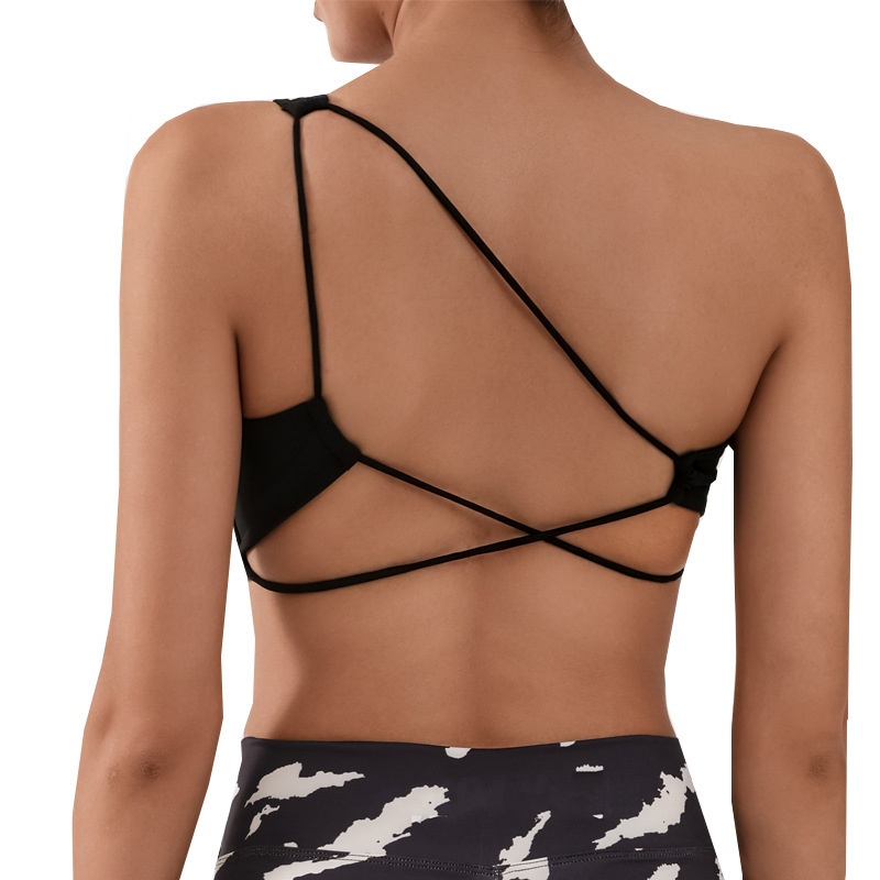 European and American cross-border sports fitness vest for women with beautiful back, seamless backless, with chest pads, quick-drying one-piece bra