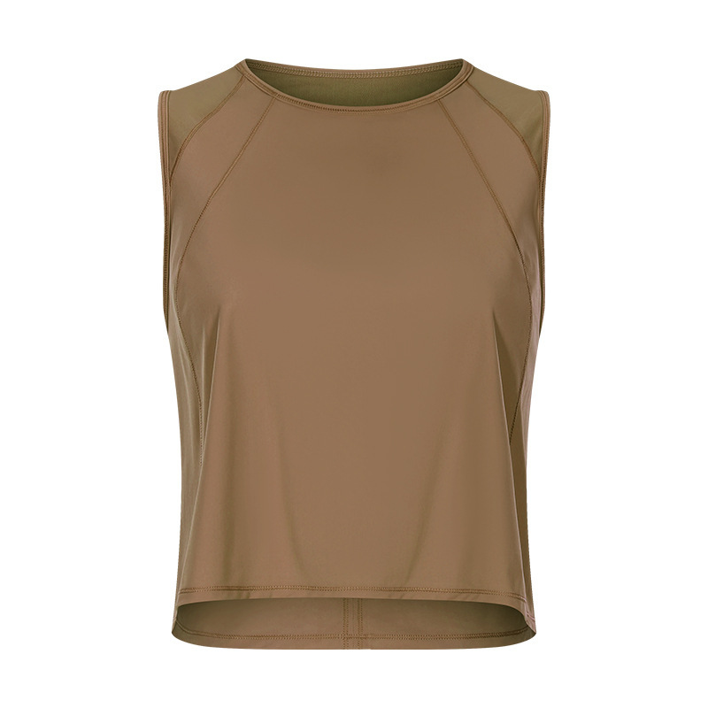 Cross-border new sleeveless vest navel-baring short sexy hollow quick-drying breathable sports leisure yoga clothes DT050