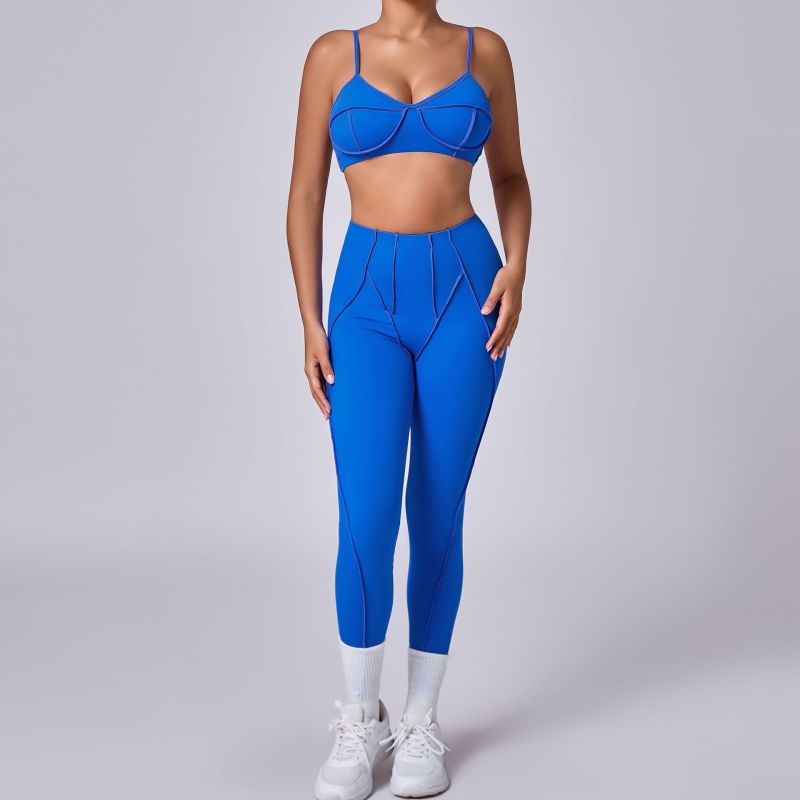 European and American new sanded tight yoga suit new body shaping sports suit yoga suit 86040+87652