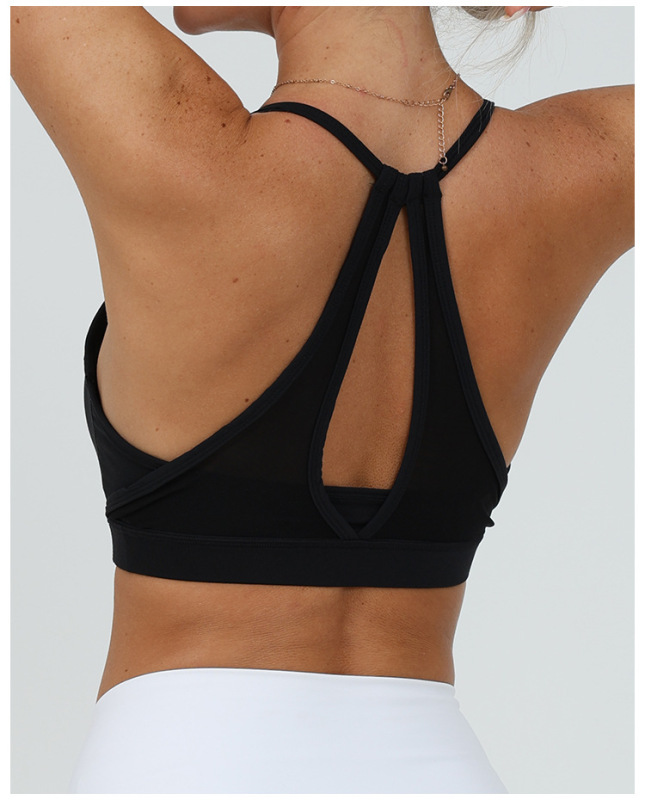 Yoga camisole vest for women with beautiful back mesh vest chest wrap shockproof high elastic quick-drying sports fitness quick-drying bra
