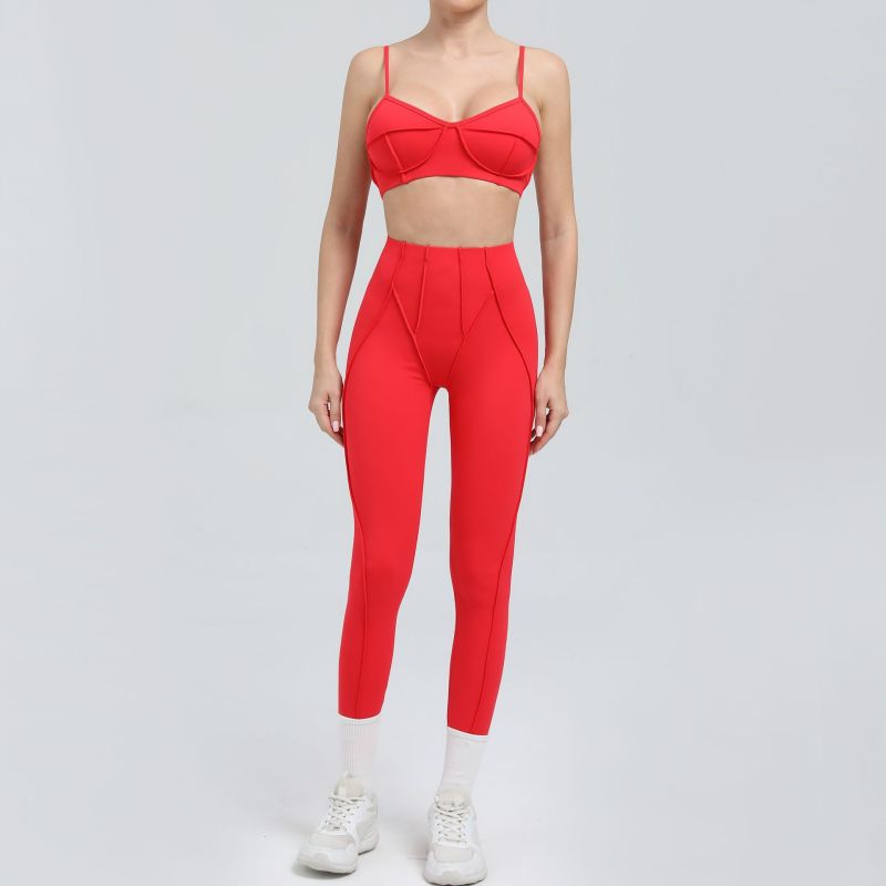 European and American new sanded tight yoga suit new body shaping sports suit yoga suit 86040+87652