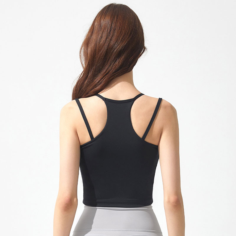 Korean version of sports fitness vest women's high waist chest wrap shockproof quick-drying yoga Pilates training sling spot delivery