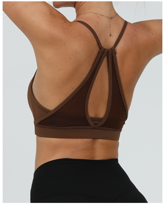 Yoga camisole vest for women with beautiful back mesh vest chest wrap shockproof high elastic quick-drying sports fitness quick-drying bra