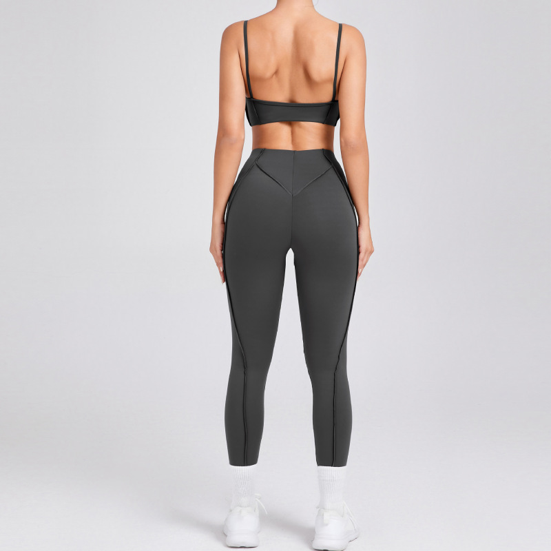 European and American new sanded tight yoga suit new body shaping sports suit yoga suit 86040+87652