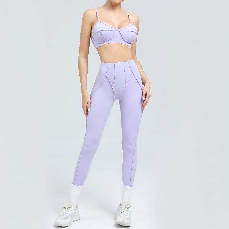 European and American new sanded tight yoga suit new body shaping sports suit yoga suit 86040+87652