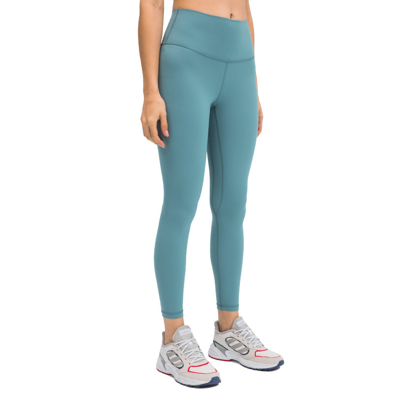 Diqian skin-friendly nude yoga pants women's high waist hip-lifting running tight stretch sports fitness pants D19037-2