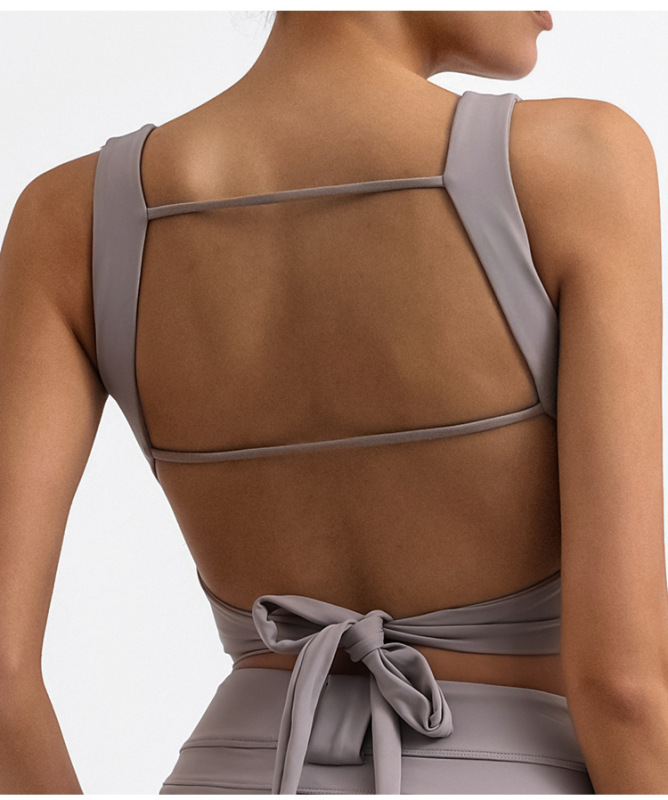 Foreign trade cross-border Amazon sports fitness vest beautiful back high elastic quick-drying with chest pad nude yoga suspender top