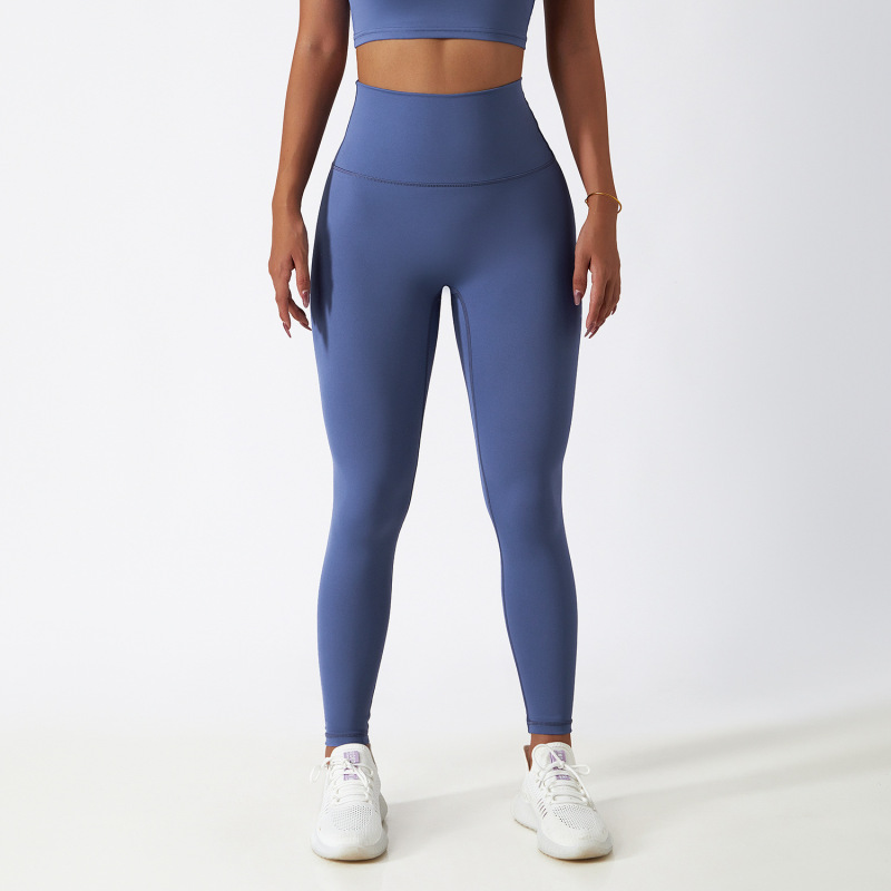 High waist hip lift fitness pants women tight outdoor cycling sports running pants breathable quick dry nude yoga pants
