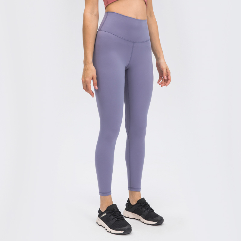Diqian skin-friendly nude yoga pants women's high waist hip-lifting running tight stretch sports fitness pants D19037-2