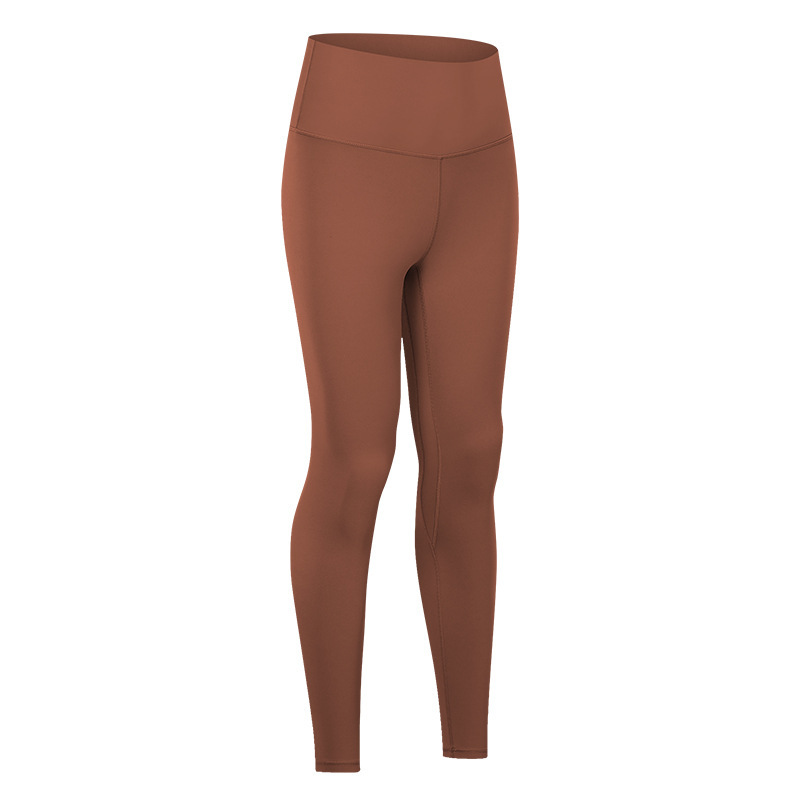 Diqian skin-friendly nude yoga pants women's high waist hip-lifting running tight stretch sports fitness pants D19037-2