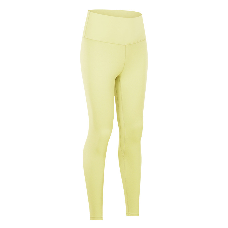 Diqian skin-friendly nude yoga pants women's high waist hip-lifting running tight stretch sports fitness pants D19037-2