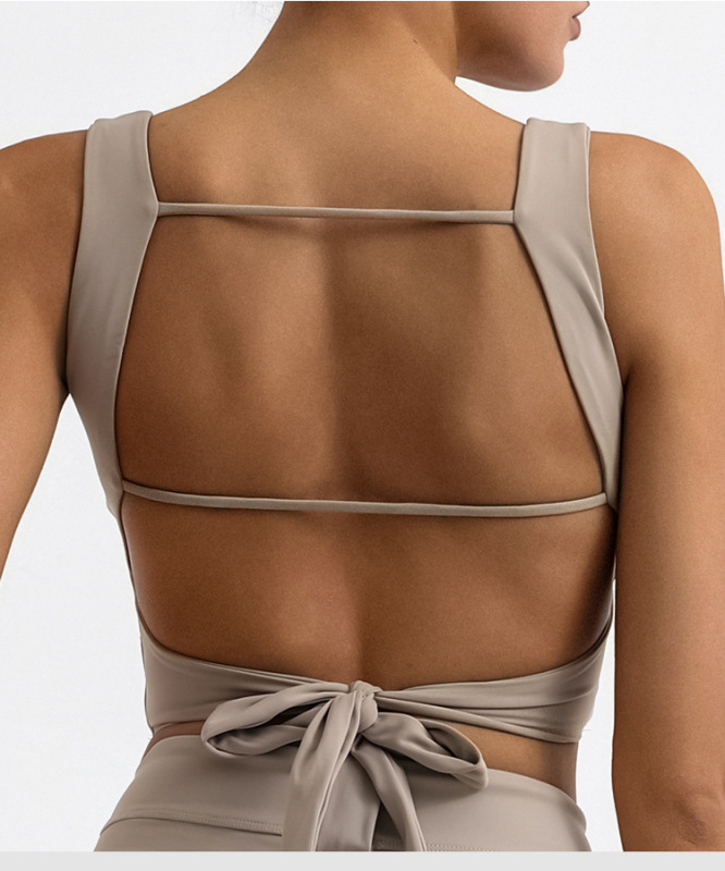 Foreign trade cross-border Amazon sports fitness vest beautiful back high elastic quick-drying with chest pad nude yoga suspender top
