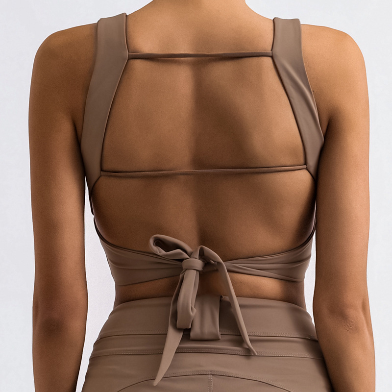 Foreign trade cross-border Amazon sports fitness vest beautiful back high elastic quick-drying with chest pad nude yoga suspender top