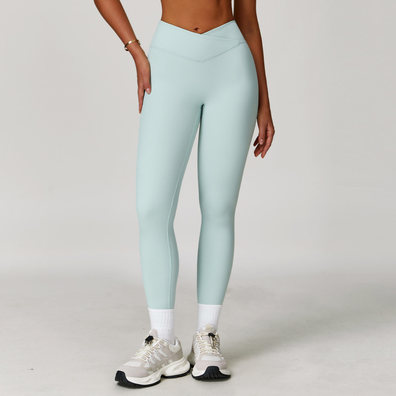 Zechuang cross-border nude yoga pants cross high waist tight casual trousers running sports fitness yoga pants 4501