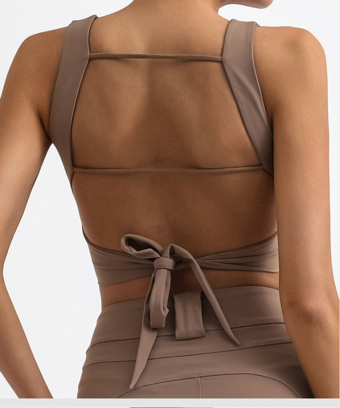Foreign trade cross-border Amazon sports fitness vest beautiful back high elastic quick-drying with chest pad nude yoga suspender top