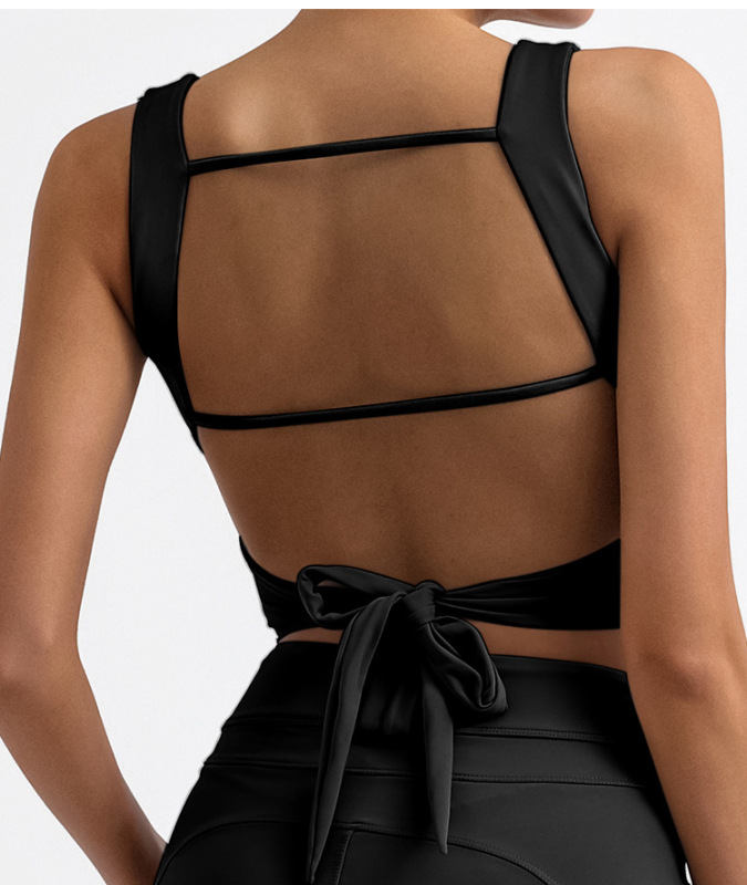 Foreign trade cross-border Amazon sports fitness vest beautiful back high elastic quick-drying with chest pad nude yoga suspender top