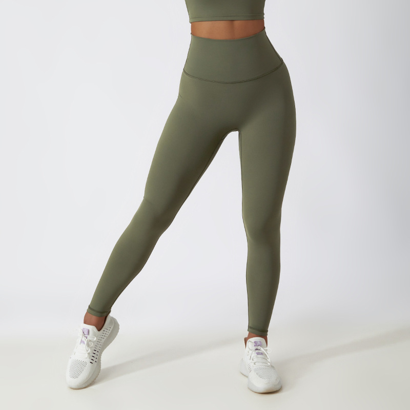 High waist hip lift fitness pants women tight outdoor cycling sports running pants breathable quick dry nude yoga pants