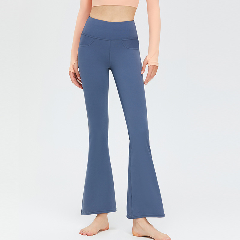 Cross-border new high waist yoga flared pants women's nude peach hip-lifting sports fitness pants tight slimming yoga pants