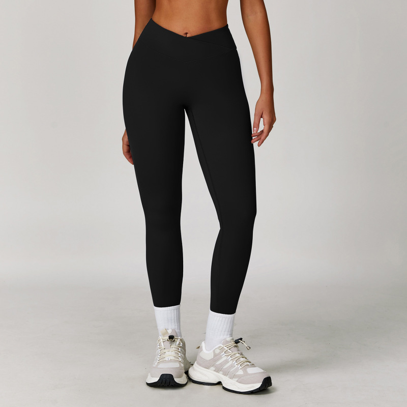 Zechuang cross-border nude yoga pants cross high waist tight casual trousers running sports fitness yoga pants 4501