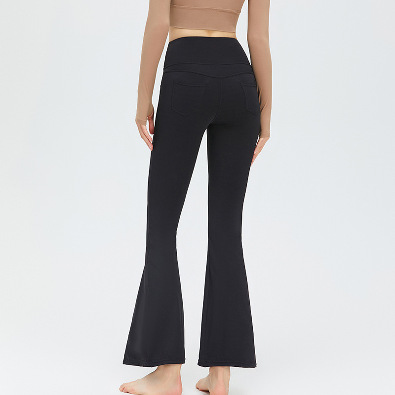 Cross-border new high waist yoga flared pants women's nude peach hip-lifting sports fitness pants tight slimming yoga pants