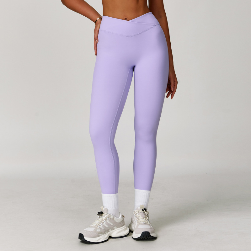 Zechuang cross-border nude yoga pants cross high waist tight casual trousers running sports fitness yoga pants 4501