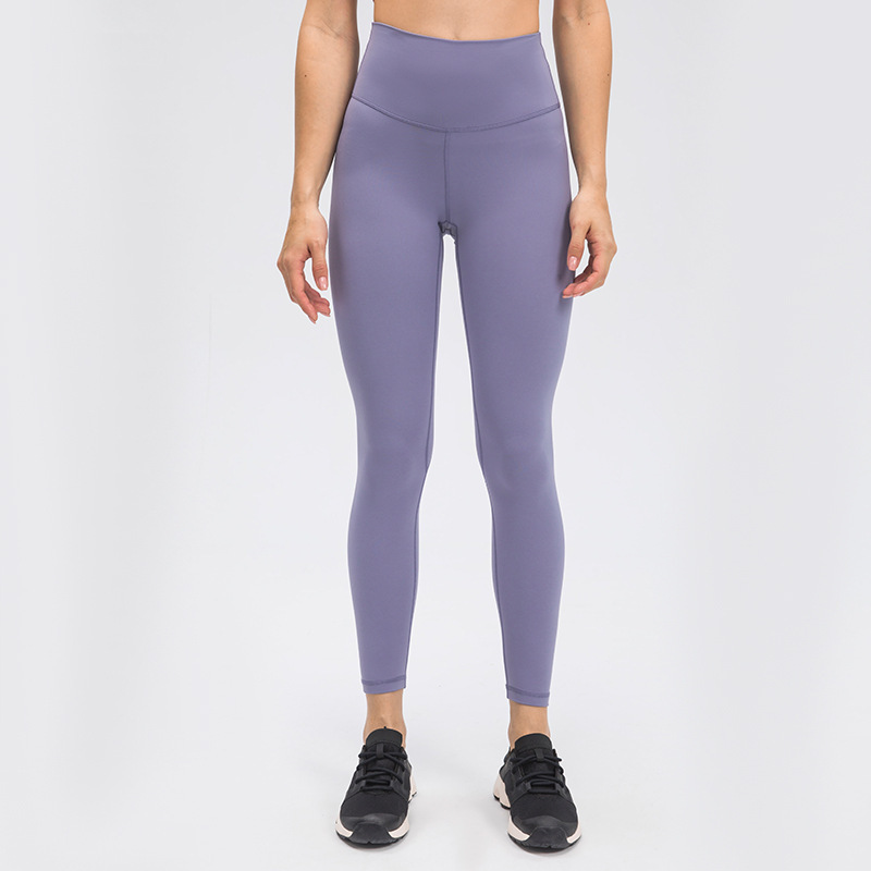 Diqian skin-friendly nude yoga pants women's high waist hip-lifting running tight stretch sports fitness pants D19037-2