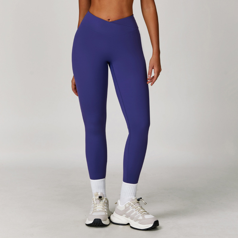 Zechuang cross-border nude yoga pants cross high waist tight casual trousers running sports fitness yoga pants 4501