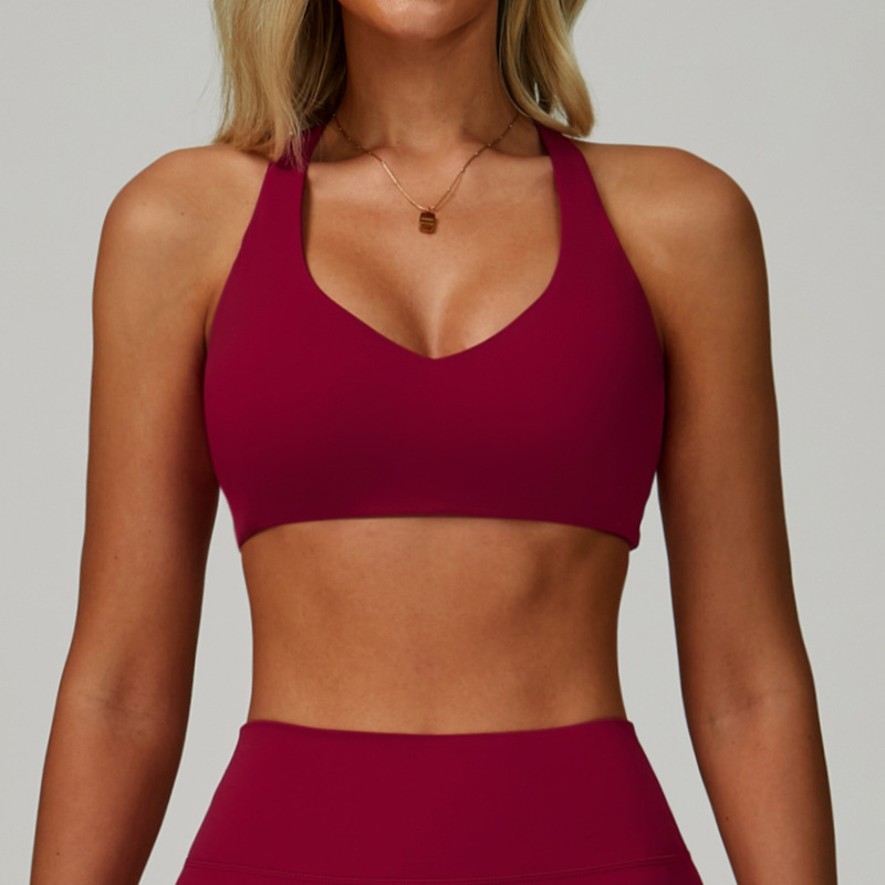 Zechuang nude outdoor sports underwear quick-drying I-shaped beautiful back fitness clothes cross-border women's running yoga bra 9300