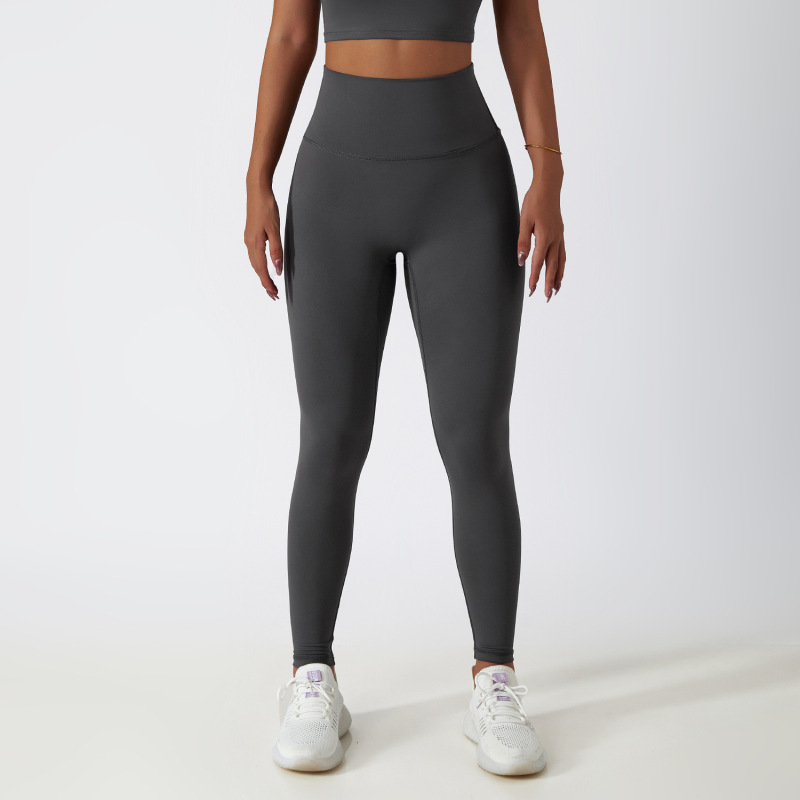 High waist hip lift fitness pants women tight outdoor cycling sports running pants breathable quick dry nude yoga pants