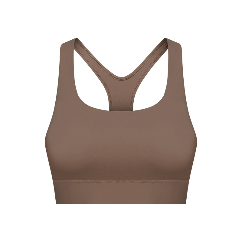 Yoga new buckle high-strength shockproof sports bra women's back hollow beautiful back sports bra DW148