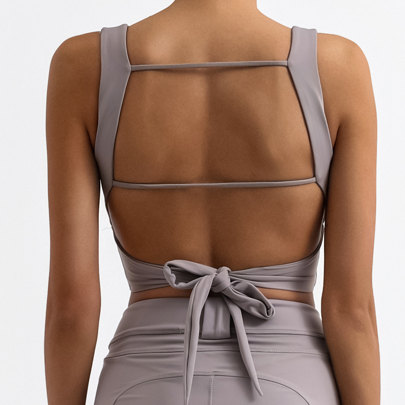 Foreign trade cross-border Amazon sports fitness vest beautiful back high elastic quick-drying with chest pad nude yoga suspender top