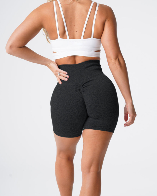 AliExpress Amazon hip pleated hip lift waist snowflake seamless fitness yoga shorts fitness three-quarter pants