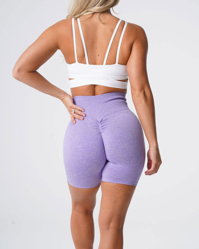AliExpress Amazon hip pleated hip lift waist snowflake seamless fitness yoga shorts fitness three-quarter pants