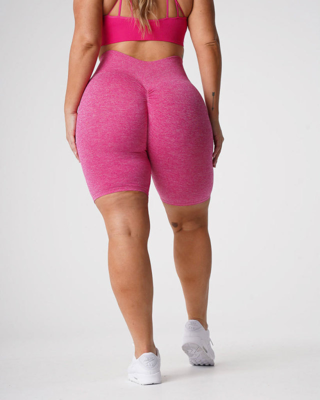 AliExpress Amazon hip pleated hip lift waist snowflake seamless fitness yoga shorts fitness three-quarter pants