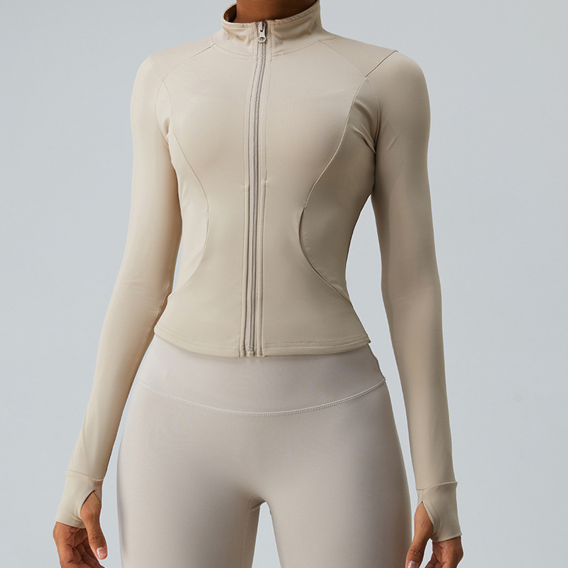 Autumn new cloud-feel zipper yoga jacket for women slim fit long-sleeved fitness clothes top quick-drying sports jacket