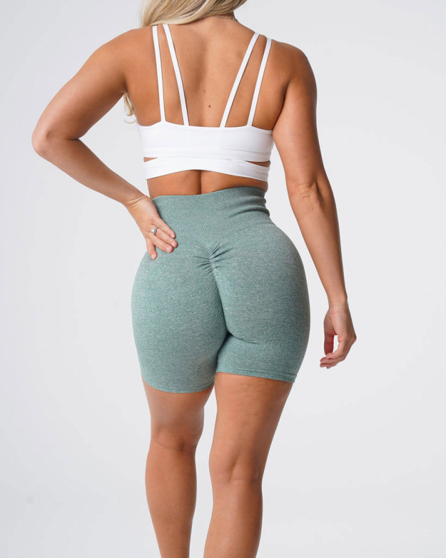 AliExpress Amazon hip pleated hip lift waist snowflake seamless fitness yoga shorts fitness three-quarter pants