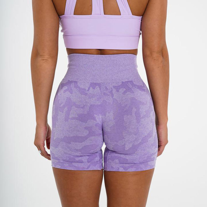 2022 Cross-border AliExpress Camouflage Jacquard Fitness Shorts Camouflage Yoga Shorts Seamless Camouflage Shorts