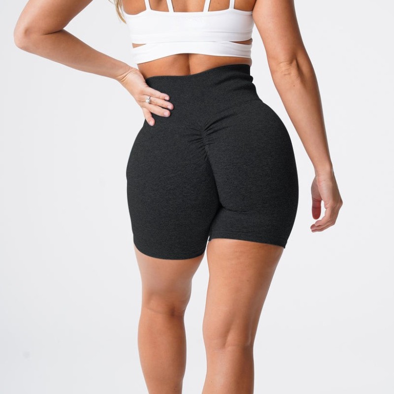 AliExpress Amazon hip pleated hip lift waist snowflake seamless fitness yoga shorts fitness three-quarter pants