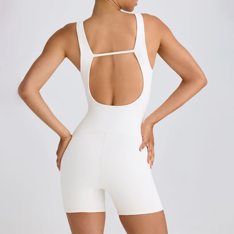 Cross-border backless sexy back fitness training moisture wicking fitness yoga clothes high elastic waist hip lifting jumpsuit