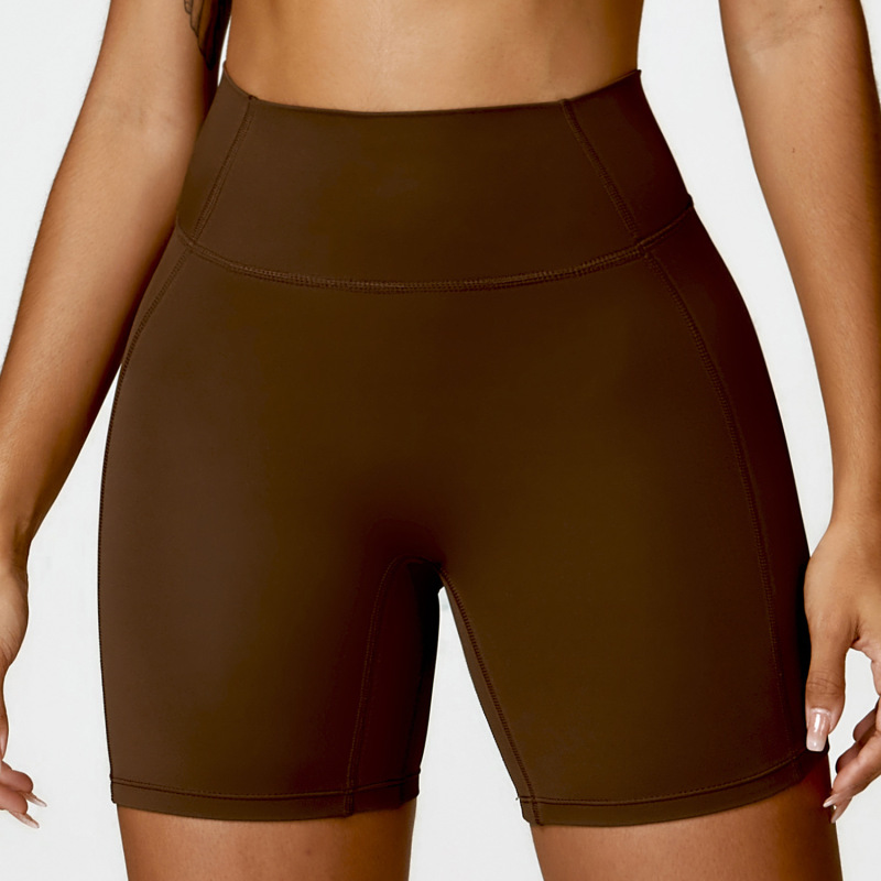 Zechuang European and American hip-lifting yoga shorts, abdomen-tightening high-waisted fitness pants for women, cloud-feeling breathable tight sports shorts 8503